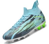 situkeke Mens Football Boots Spike High Top Football Shoes Astro Turf Trainers Soccer Cleats Boy's Professional Athletic Shoes,Blue,EU41
