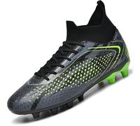 situkeke Mens Football Boots Spike High Top Football Shoes Astro Turf Trainers Soccer Cleats Boy's Professional Athletic Shoes,Black,EU40