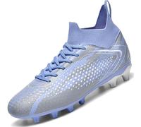 situkeke Mens Football Boots Spike High Top Football Shoes Astro Turf Trainers Soccer Cleats Boy's Professional Athletic Shoes,Purple,EU44