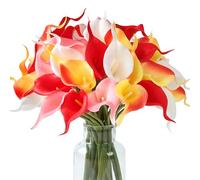 SITUMEIZI 24 PCS Artificial Calla Lily Fake Flowers Assorted Colors Silk Flower Real Touch for Mother's Day Easter Home Kitchen Decor Wedding Bouquet Office Spring Decoration