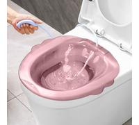 Sitz Bath for Hemorrhoids Portable Sitz Bath Tub Over The Toilet Portable Postpartum with Drain Holes and Flusher Bidet Attachment Wide Seating Area Style 4, Decor