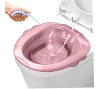 Sitz Bath for Hemorrhoids Portable Sitz Bath Tub Over The Toilet Portable Postpartum with Drain Holes and Flusher Bidet Attachment Wide Seating Area Style 4, Décor extérieur