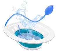 Sitz Bath for Hemorrhoids, Sitz Bath for Toilet Seat, Postpartum Care, Perineum Relief, Sits Bath Kit for Women - Collapsible, Wide Seat, Deeper Bowl - Use w/Sitz Bath Salt