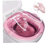 Sitz Bath for Toilet 2PCS/Set Sitz Bath Tub with Flusher Anti Overflow Baths with Drain Holes Non Slip for Hemorrhoids Postpartum Elderly Style 2