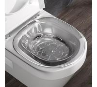Sitz Bath For Toilet, Bath For Toilet Hemorrhoids Postpartum Care, Perineal Soaking Bath Over The Toilet Seat, Collapsible Sitz Basin With Flusher (Transparent Grey)