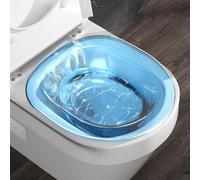 Sitz Bath for Toilet, Blue Sitz Bath, Portable Over The Toilet Soaking Travel Bidet Anti-Overflow Sitz Bath Hemorrhoids, Toilet Seat Sink for Private Care, Bidet Attachment 14x15x4