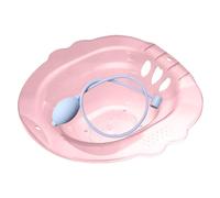 Sitz Bath for Toilet, Over The Toilet Sitz Bath with Flusher, Anti-Overflow Sitz Bath for Hemorrhoids Women, Sitz Bath Soak Kit for Hemorrhoids Postpartum Private Care (Pink)