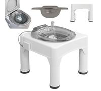 Sitz Bath for Toilet, Sitzbath with Flushing Electric Sitz Bath with Stool Removable Sitzbath for Postpartum Care Hemorrhoids Pregnant Women and The Elderly (No Batteries Included)