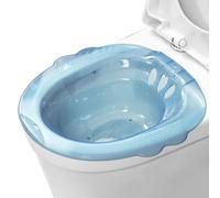 Sitz Bath Portable Over The Toilet Bidet with Flusher Anti-Overflow Large Capacity Bidet Attachment for Hemorrhoids Postpartum Care Intimate Private Hygiene (Blue)