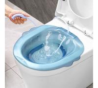 Sitz Bath Portable Over The Toilet Portable Bidet with Flusher Anti-Overflow Large-Capacity Bidet Attachment for Hemorrhoids Postpartum Private Care Blue, Sitz Bath