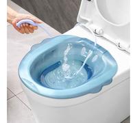 Sitz Bath Portable Over The Toilet Portable Bidet with Flusher Anti-Overflow Large-Capacity Bidet Attachment for Hemorrhoids Postpartum Private Care Blue, Decor