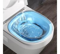 Sitz Bath Portable Over The Toilet Soaking Travel Bidet Anti-Overflow 14x15x4 in Bidet Attachment for Hemorrhoids Postpartum Private Care (Transparent Blue), Figürchen