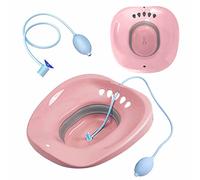 Sitz Bath, Sitz Bath for Hemorrhoids, Sitz Bath for Toilet Seat, Postpartum Care, Yoni Steam Seat for Women, Collapsible, Flusher Hose, Drain Holes, Wider Seating Area, Deeper Bowl