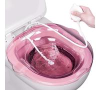 Sitz Bath Tub, Sitz Bath for Toilet, 2PCS/Set Tub with Flusher, Anti Overflow Baths with Drain Holes, Non Slip for Hemorrhoids, Postpartum, Elderly, Style 2