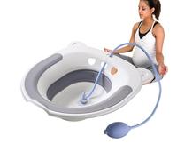 Sitz Bathtub for Postpartum Care - Foldable Toilet Kit for Hemorrhoid Relief | With Flusher, Sit a Pan for Soothing Relief for Women and