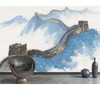 siuayosdj 3D WallpaperSimple Ink and Ink Color Architecture Cloud and Mist Landscape Painting Home Background Wall Bedroom Living Room Study Mural,3D,430x300cm