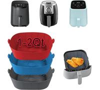 SIUDANGKA Air Fryer Silicone Liners for 1-2 Qt Air Fryers, 3 Pack Square Non-Stick Reusable Small Airfryer Liner Silicone Pot Basket Bowl Tray Air Fryer Accessories for COSORI, Ninja, CHEFMAN