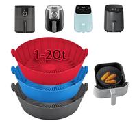 SIUDANGKA Silicone Air Fryer Liners Reusable for 1-2qt Air Fryers, 3 Pack Non-Stick Round Parchment Paper AirFryer Liner Compatible with Ninja Mini, Instant Vortex 2 QT, CHEFMAN Small, COSORI Small