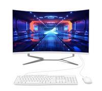 SIUGHVA 27" Curved FHD All-in-One Desktop PC, N100 Quad-Core Processor, 8GB RAM, 512GB SSD, High-Speed Wired Keyboard & Mouse, Elegant Design - Perfect for Home & Office Use (N100/8GB/512GB)