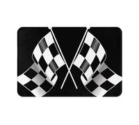 SIULAS Dirt Trapper Door Mat Indoor & Outdoor,Duty Doormat,Black White Formula Checkered Flags Pattern Rug For Home, Kitchen,Office (40 X 60)