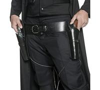 SIULAS Leather Double Gun Holster - Medieval Retro Revolver Belt Case - Retro Gun Holster Western Cowboy Revolver Bag for Cosplay Cowboy Costume Revolver Accessories (black)