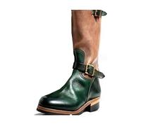 Mens Steampunk Boots - Mens Vintage Boots Mid-Calf Boots - Renaissance Medieval Cosplay Halloween Boots for Men Women,Green,48