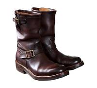 Mens Steampunk Boots - Mens Vintage Boots Mid-Calf Boots - Renaissance Medieval Cosplay Halloween Boots for Men Women,Red,43