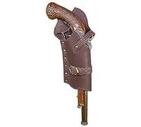 SIULAS Pirate Flintlock Holster for Cosplay - Medieval Warrior PU Leather Pistol Holster Bag - Waist Hanging Knight Single Gun Holder Revolver Belt Holster - for Drama Performance,Brown