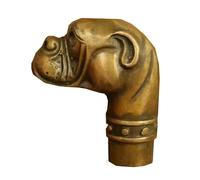 SIULAS Pure Copper Dog Head Cane Walking Stick Handle Decorative Classic Antique Style Bronze Cane Accessories Feng Shui Decor,C,8cm