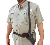 SIULAS Retro Gun Holster Handmade Cowboy Leather Shoulder Holster Universal Pistol Holder Concealed Gun Holster,Black,life size