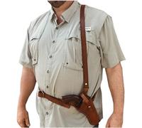 SIULAS Retro Gun Holster Handmade Cowboy Leather Shoulder Holster Universal Pistol Holder Concealed Gun Holster,Brown,life size