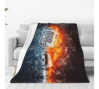 SIULAS Sofa Throw 50" X 60",Fluffy Soft Warm Versatile Fleece Ice And Fire Microphone Blanket For Couch/Bed/Single Size,Grey