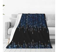 SIULAS Sofa Throw 50" X 60",Fluffy Soft Warm Versatile Fleece The Blue Binary Blanket For Couch/Bed/Single Size,Grey