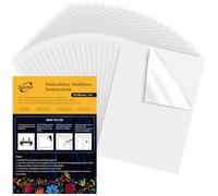 Siumir 20PCS Water Soluble Embroidery Paper, A4 (8.27"x11.69") Stick and Stitch Embroidery Stabilizer Print or Draw Stabilizer for Stick and Stitch Embroidery by Hand & Machine