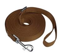 Siumouhoi Dog/Puppy Obedience Recall Training Agility Lead - 15ft 20ft 30ft 40ft 50ft Training Leash - Great for Play, Camping, or Backyard (Brown, 30 Feet)