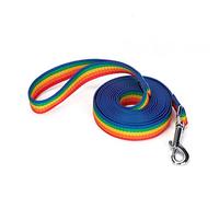 Siumouhoi Durable Solid Nylon Dog Training Leash, 1 inch Wide Traction Rope, 1.8m/5.9ft, 3m/9.8ft, 4.6m/15.1ft Long, for Small and Medium Dogs (Rainbow, 3m)