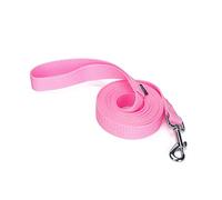Siumouhoi Strong Durable Nylon Dog Training Leash, 1 Inch Wide Traction Rope, 6 ft 10ft 15ft Long, for Small and Medium Dog (Pink, 10 Feet)
