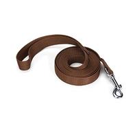 Siumouhoi Strong Durable Nylon Dog Training Leash, 1 Inch Wide Traction Rope, 6 ft 10ft 15ft Long, for Small and Medium Dog (Brown, 10 Feet)