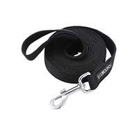 Siumouhoi Strong Durable Nylon Dog Training Leash, 1 Inch Wide Traction Rope, 6 ft 10ft 15ft Long, for Small and Medium Dog (Black, 10 Feet)