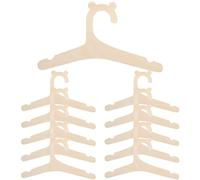SiumPklay 10 Pcs Wooden Baby Hangers, Cute Bear-Shaped Kids Clothes Hangers for Jackets, Dresses, and Pants - Safe, Space-Saving Nursery Organization