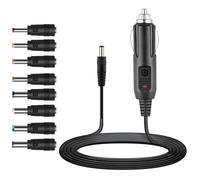 SiumPklay 12V 5A Car Charger Power Cord with 8 Connectors - Universal Cigarette Lighter Adapter for DVD Players, GPS, Bluetooth Speakers, Cameras