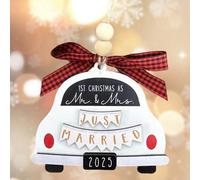 SiumPklay 2025 Mr and Mrs Wedding Ornament - Rustic Wooden Hanging Keepsake for Newlyweds, Bridal Shower Gift Engagement Present for Couples Home Décor