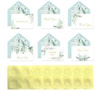SiumPklay 36 PCS Thank You Cards with Envelopes - 6 Elegant Greenery Designs for Wedding Thank You Cards, Baby Showers & Small Business (Blank Inside, 4"x6")