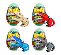 SiumPklay 4PCS Dinosaur Egg Toys, Hatching Surprise with Biting Dino Figure, Easter Egg Hunt Filled Toys, Kids Birthday Party Gifts, Small Surprises for Boys Girls