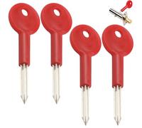 SiumPklay 4PCS Universal Star Key Set - 80mm Security Rack Bolt Keys for Doors, Windows, Pipe Well & Fire Doors (Red, 30mm Key Length)