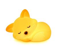 SiumPklay Cute Fox Night Light for Kids - Rechargeable Dimmable Silicone Animal Lamp with 20-Min Timer, Bedside Cloud Light for Baby Boys Girls, Birthday (Orange Nightlight, Energy Class G)