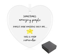SiumPklay Double-Sided UV Printed Heart Plaque with Gift Box - Inspirational Thank You Gift for Friends, Teachers Nurses Colleagues