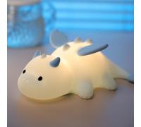 SiumPklay Dragon Night Light Adorable Dragon Gifts Portable Soft Silicone Lamp with 3 Level Warm Light RGB Changing Cute Dinosaur Night Light for Breastfeeding Nursery Kawaii Bedside Lamp for Baby