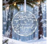 SiumPklay Never-Ending Love Circle - Engaged in 2026 Round Acrylic Keepsake, Eternal Commitment Gift for Couples, Minimalist Bride to Be Present