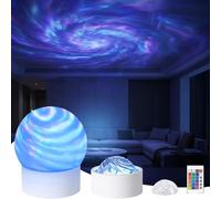 SiumPklay Remote Control Galaxy Projector with 16 Colors & 4 Modes, Northern Lights Projector for Bedroom, Sensory Mood Light, Night Light Projector with Aurora Effects, Kids Space Light